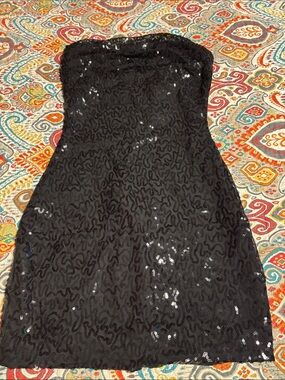 Windsor Strapless Black Sequin Evening Dress size small